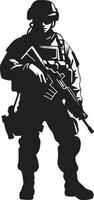 defensiva bravura Preto logotipo ícone do a militar combate prontidão vetor armado forças emblema