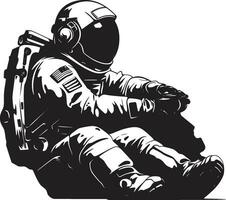 interestelar aventureiro Preto espaço logotipo zero gravidade explorador astronauta vetor ícone