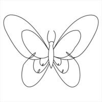 simples borboleta contínuo solteiro linha arte desenhando e borboleta linha arte vetor ilustração
