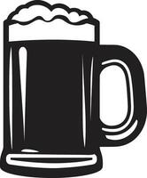 astuto lager vetor caneca logotipo Projeto espumoso cerveja Preto Cerveja vidro ícone