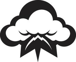 tormentoso fúria desenho animado nuvem Preto emblema irado tempestade Bravo vetor nuvem ícone