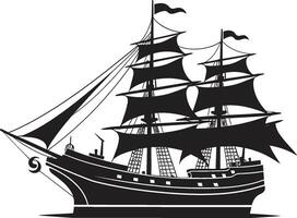 Antiguidade marinheiros vetor navio emblema resistido odisséia Preto antigo navio