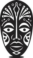 tribal tesouros Preto logotipo ícone do africano mascarar místico tradição vetor emblema do tribal mascarar