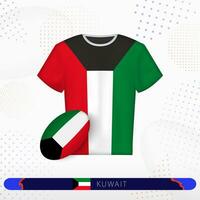 Kuwait rúgbi jérsei com rúgbi bola do Kuwait em abstrato esporte fundo. vetor