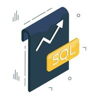 conceptual isométrico Projeto ícone do sql relatório vetor