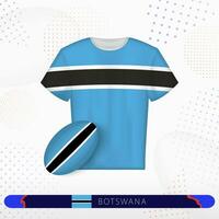 botsuana rúgbi jérsei com rúgbi bola do botsuana em abstrato esporte fundo. vetor