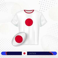 Japão rúgbi jérsei com rúgbi bola do Japão em abstrato esporte fundo. vetor