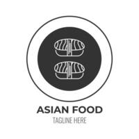 Sushi logotipo template.asian saboroso Comida ícone vetor