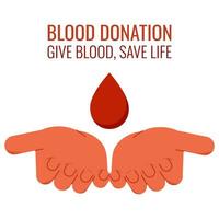 sangue doação conceito.vetor rede cartão vetor