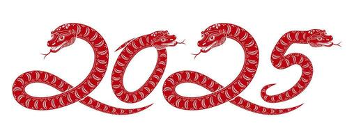 feliz chinês Novo ano 2025 zodíaco sinal, ano do a serpente vetor