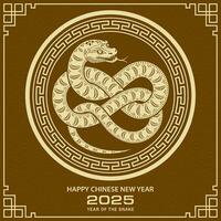 feliz chinês Novo ano 2025 zodíaco sinal, ano do a serpente vetor