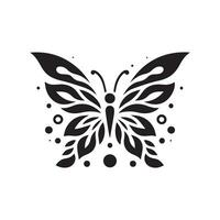 abstrato Preto e branco borboleta ilustração com simétrico asa padrões vetor