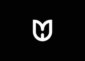 carta m h vetor monograma logotipo Projeto modelo