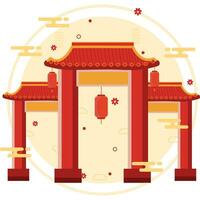chinês portão ilustração vetor