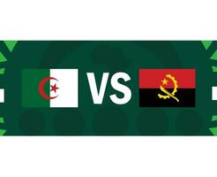 Argélia e Angola africano bandeiras nações 2023 países Projeto vetor ilustração