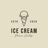 gelo creme logotipo linha arte simples minimalista vetor ilustração modelo ícone gráfico Projeto. Comida congeladas sorvete placa ou símbolo para fazer compras o negócio com linear estilo conceito