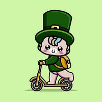 st patrick dia desenho animado personagem duende vetor