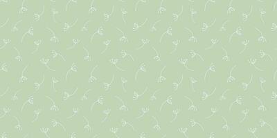 minimalista desatado floral padronizar dentro escandinavo estilo. Primavera mão desenhado linhas flores sem fim rabisco Projeto do branco funcho pastel fundo. simples verão papel de parede natureza botânico elemento. vetor