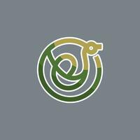 moderno minimalista Pato logotipo vetor