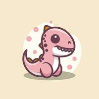 fofa kawaii dino moderno logotipo vetor