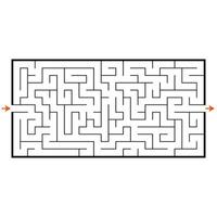 labirinto retangular abstrato. jogo para crianças. quebra-cabeça para crianças. enigma do labirinto. ilustração em vetor plana isolada no fundo branco.