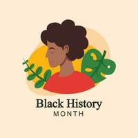 Preto história meses vibrante silhueta do africano americano mulher vetor