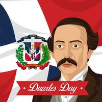 feliz Duarte dia. a dia do dominicano república ilustração vetor fundo. vetor eps 10