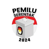 votação caixa vetor. indonésio eleição vetor