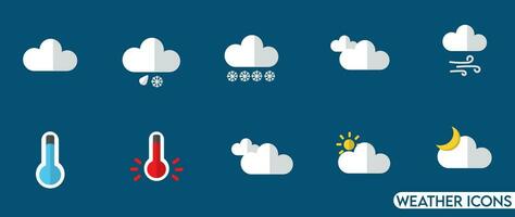 clima ícone conjunto vetor ilustração. clima condições ícones