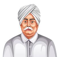 lala lajpat rai Jayanti celebração ilustração eps 10. editável vetor