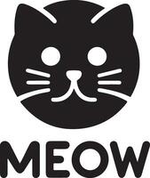 gato cabeça logotipo vetor arte ilustração, Preto cor gato cabeça logotipo