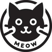 gato cabeça logotipo vetor arte ilustração, Preto cor gato cabeça logotipo