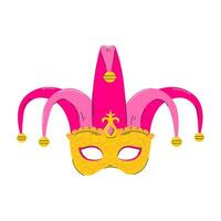 veneziano facial mascarar para uma Festa. a elemento do uma carnaval fantasia. símbolo do mardi gras, brasileiro, veneziano carnaval. fleur de lis. plano decorativo elemento. vetor ilustração isolado em branco