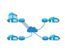 virtual privado rede vetor ilustração. vpn local para local.