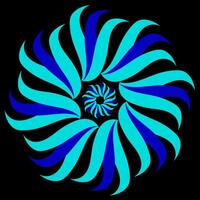 original vetor arte dentro a Formato do azul ondulado linhas arranjado dentro uma círculo em uma branco fundo