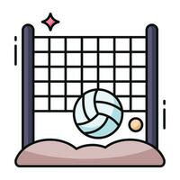 ícone de download premium do jogo de vôlei vetor