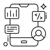 ícone de design exclusivo de codificação móvel vetor