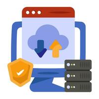 ícone de design editável de transferência de dados em nuvem vetor
