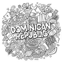 dominicano república mão desenhado desenho animado rabisco ilustração. engraçado local Projeto. vetor