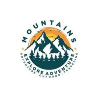 modelo de vetor de design de logotipo de aventura de montanha