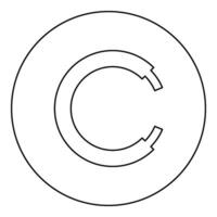 corda linha espia cabo elétrico círculo forma para carro ícone dentro círculo volta Preto cor vetor ilustração imagem esboço contorno linha fino estilo