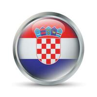 Croácia bandeira 3d crachá ilustração vetor