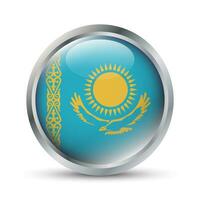 Cazaquistão bandeira 3d crachá ilustração vetor