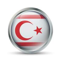 norte Chipre bandeira 3d crachá ilustração vetor