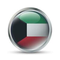 Kuwait bandeira 3d crachá ilustração vetor