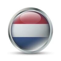 Países Baixos bandeira 3d crachá ilustração vetor
