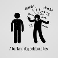 Um cachorro Barking raramente morde.