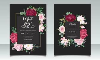 lindo floral quadro, Armação Casamento convite cartão modelo vetor