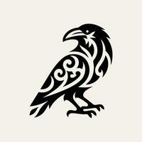 Raven tribal tatuagem logotipo ícone Projeto vetor