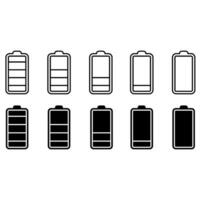 vetor de ícone de carga da bateria. símbolo de ilustração da bateria do indicador. logotipo do acumulador.